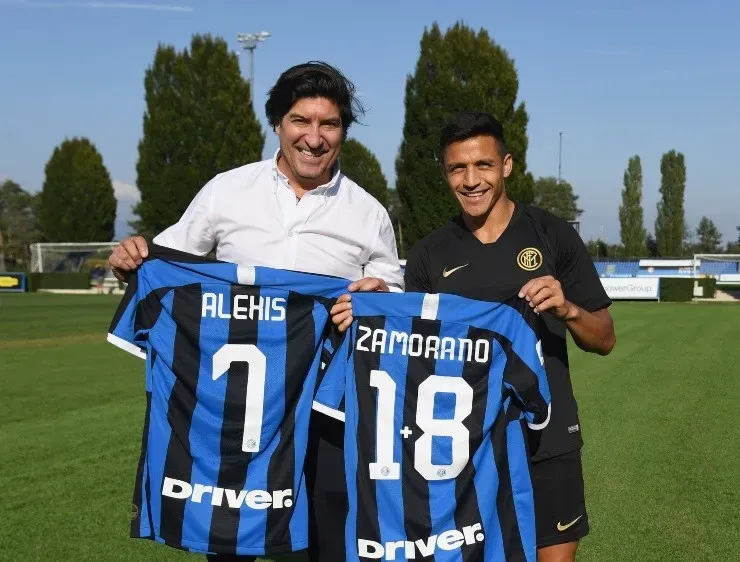 Iván Zamorano dejó huella también en el Inter de Milán, donde también se pudo reunir con Alexis Sánchez. | Foto: Getty Images.