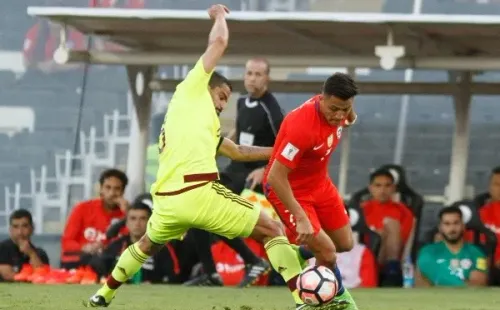 La selección chilena contra Venezuela en marzo de 2017.