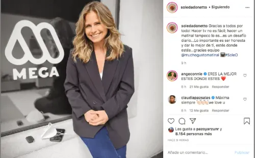 Soledad Onettoy su publicación para despedirse de “Mucho Gusto” en su Instagram.