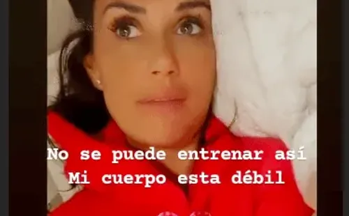 Pamela Díaz con “el cuerpo débil” en sus historia de Instagram.