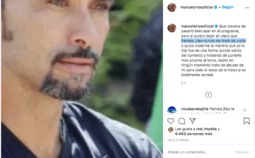 La publicación en la que Marcelo Chino Ríos aclaró sus acusaciones en contra de la diputada Pamela Jiles.