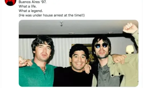 El tuit que Noel Gallagher le dedicó a Diego Maradona.