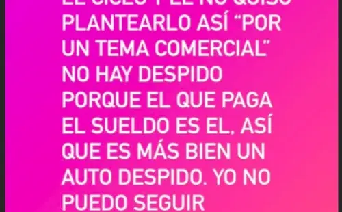 Cecilia Gutiérrez pone fin a “Primer Plano del Pueblo”, por medio de sus historias en Instagram, después de la salida de Sergio Rojas.(1)