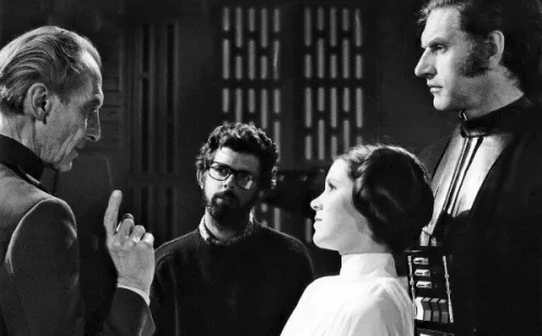 Dave Prowse en el set de 'Star Wars'