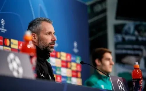 Marco Rose yFlorian Neuhaus adelantaron el duelo de este martes ante el Inter de Milán. Foto: Getty Images