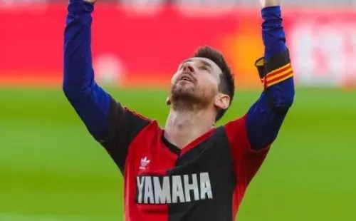 Messi recibió amarilla y multa por su homenaje al Diego.