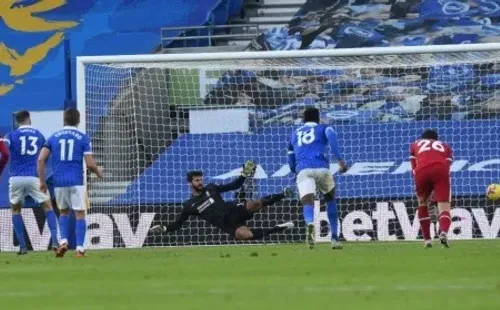 El Liverpool no se pudo quedar con la victoria ante el Brighton. Foto: Getty.