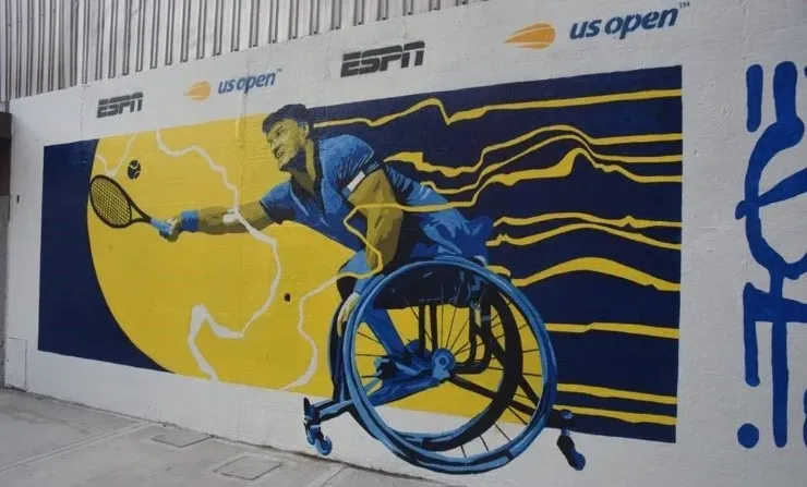 Mural que ESPN le dedicó a Gustavo Fernández en Buenos Aires con la intención de reflejar la tenacidad, el talento y su búsqueda permanente por crecer como deportista. | Foto: ESPN.