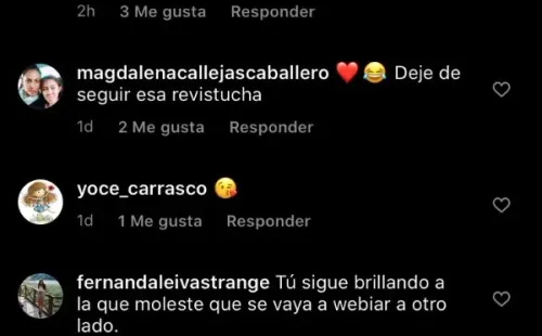 Los comentarios de apoyo en Instagram de Carmen Tuitera.(2)