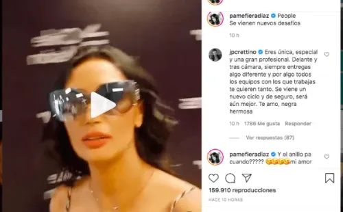 La publicación de Pamela Díaz que amorosamente comentó Jean Philippe Cretton.