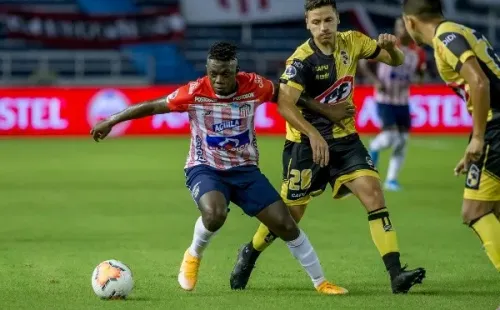 Junior de Barranquilla enfrentó a Coquimbo Unido con varias bajas por coronavirus. Una situación que se confirmó solo horas antes del encuentro. Foto: Conmebol