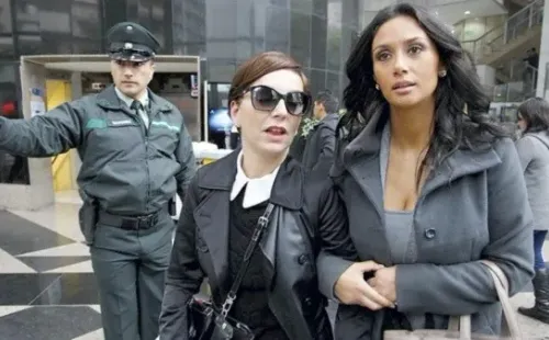 El día en que Pamela Díaz y Fran García-Huidobro entregaron sus testimonios para apoyar a Nacho Gutiérrez en el caso de discriminación por el que Chilevisión fue condenado.