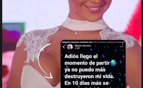 El pantallazo que compartió @realityculiao del texto que compartió Nicole Luli Moreno en sus historias de Instagram.