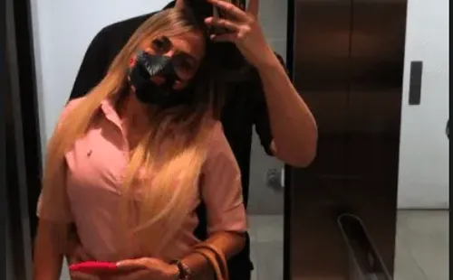 Nano Calderón junto a su polola Rebeca Naranjo.