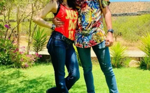 Yamna Lobos junto a su esposo Rodrigo Ramírez.