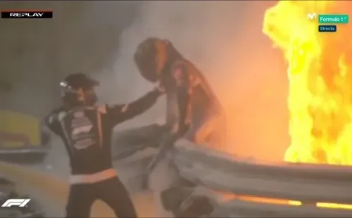 Grosjean salió con vida de un brutal accidente.