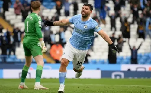 Sergio Agüero se despidió del Manchester City en Premier League con un doblete. Foto: Getty Images
