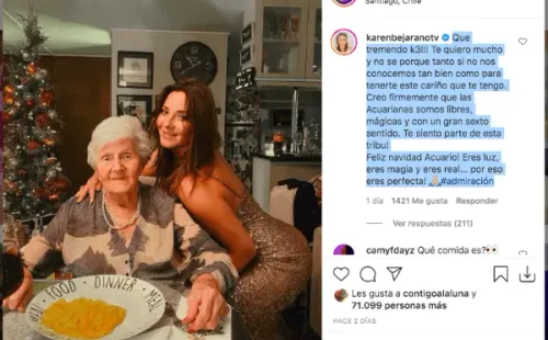 El particular mensaje que Karen Bejarano le dedicó a Kel Calderón en Navidad.