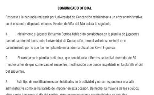 Comunicado de Everton de Viña del Mar