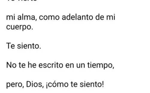 Un pantallazo de uno de los poemas que @TheRealLarryMoe envió a @aleosorivera.