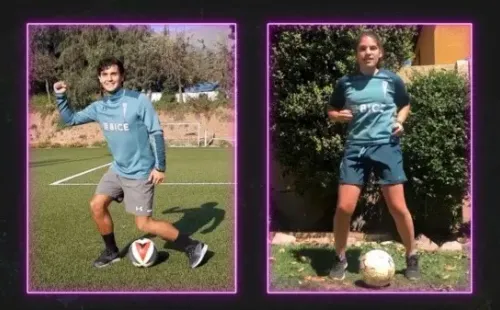 Moreno y Saavedra bailaron al ritmo del balón junto a Fútbol +.
