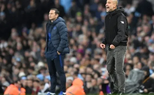 Duelazo de entrenadores este domingo con Pep Guardiola contra Frank Lampard. (Foto: Getty)