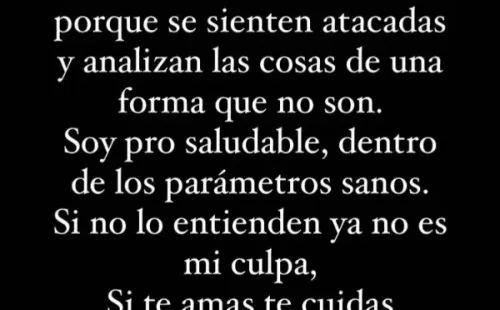 La defensa de Daniela Castro en Instagram.(1)