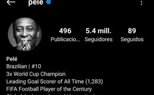 Pelé actualizó su biografía en Instagram.