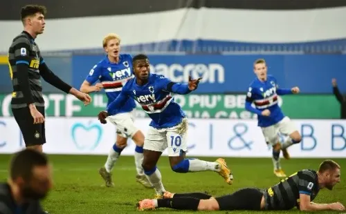 El Inter sufrió una dolorosa caísa ante la Sampdoria en el último partido que disputaron por la Serie A. Foto: Getty