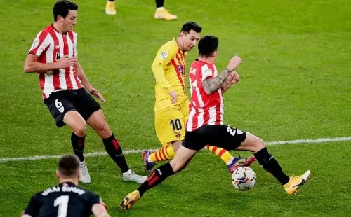 Con dos goles frente al Athletic Bilbao, Messi fue el mejor jugador del partido. (Foto: Getty)