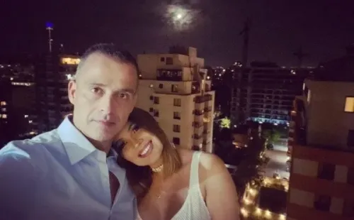 Iván Núñez junto a su nueva pareja Thais Jordao, la madre de su sexto hijo.