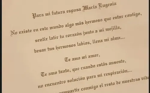 El parte de matrimonio para el evento que uniría a Iván Zamorano con Kenita Larraín.