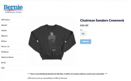 Polerón con el meme de Bernie Sanders