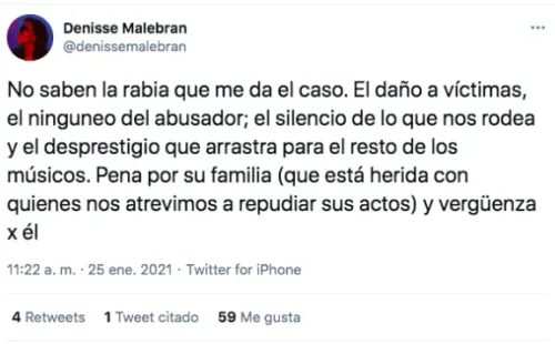 Los tuits de Denisse Malebrán cuestionando las declaraciones de Florcita Motuda en Chilevisión.(2)