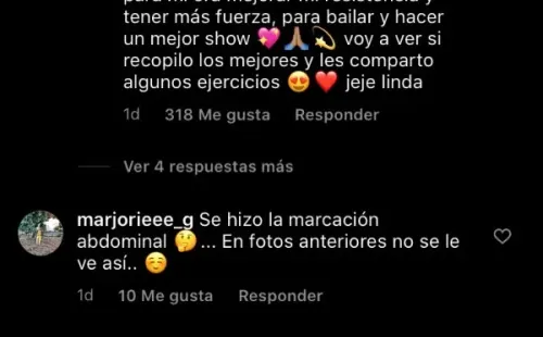 Las reacciones de Denise Rosenthal frente a los comentarios de sus seguidores en Instagram.