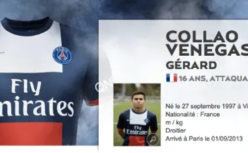 La ficha de Collao en su paso por las inferiores del PSG