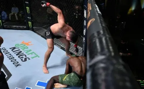 LAS VEGAS, NV - AUGUST 01:  in their middleweight bout during the UFC Fight Night event at UFC APEX on August 1, 2020 in Las Vegas, Nevada. (Photo by Chris Unger/Zuffa LLC via Getty Images)-Not Released (NR)