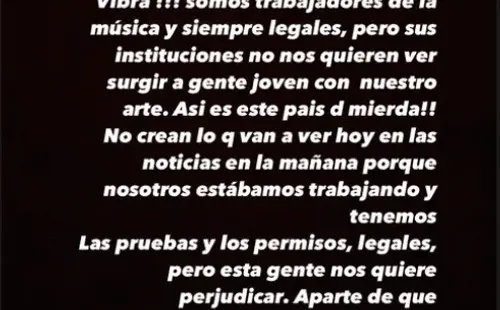 El mensaje de Young Cister tras su detención junto a Pablo Chill-E.