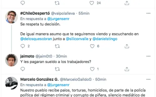 Las reacciones al cierre de la cuenta de Mauricio Jürgensen en Twitter.(1)