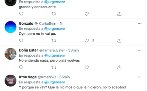 Las reacciones al cierre de la cuenta de Mauricio Jürgensen en Twitter.(2)