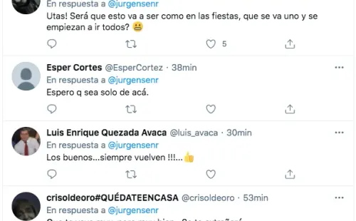 Las reacciones al cierre de la cuenta de Mauricio Jürgensen en Twitter.(7)