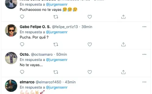Las reacciones al cierre de la cuenta de Mauricio Jürgensen en Twitter.(6)