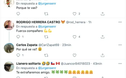 Las reacciones al cierre de la cuenta de Mauricio Jürgensen en Twitter.(10)