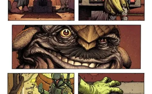 Primeras páginas de “War of the Bounty Hunters”, el cómic de Marvel protagonizado por Boba Fett en el universo de “Star Wars”.(4)