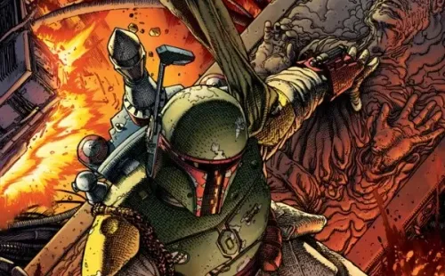 La portada del cómic protagonizado por Boba Fett, “War of the Bounty Hunters”.