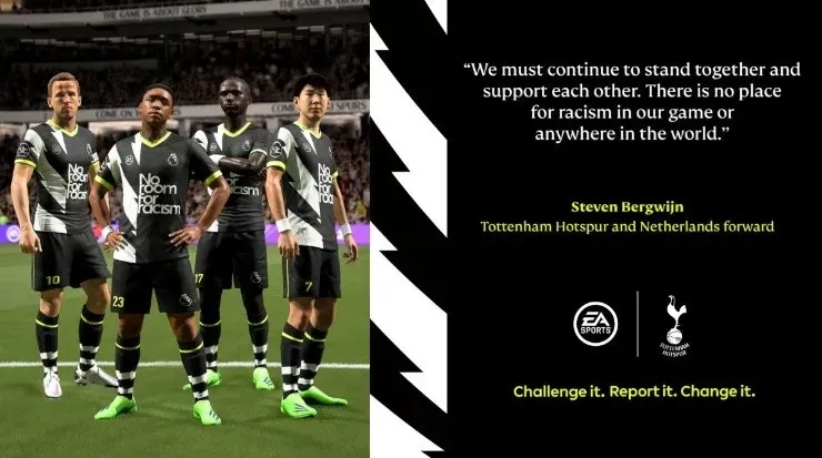 “No hay lugar para el racismo ni en nuestro juego, ni en ninguna parte del mundo”, expresa Steven Bergwijn. (Foto: EA Sports).