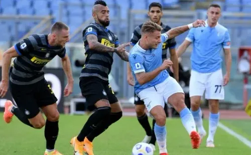 Ciro Immobile e Arturo VidalCampionato Serie A TIM 2020-2021 incontro Lazio v Inter allo Stadio Olimpico di Roma.Roma, 4 Ottobre 2020© Marco Rosi / Fotonotizia-Not Released (NR)