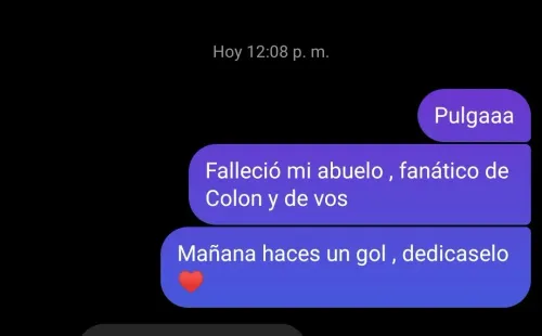 El gesto de Pulga Rodríguez con una hincha de Colón y su abuelo fallecido.