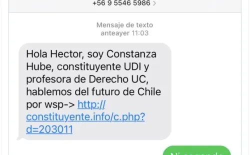 Héctor Morales molesto por la estrategia de campaña de la candidata constituyente UDIConstanza Hube.(2)