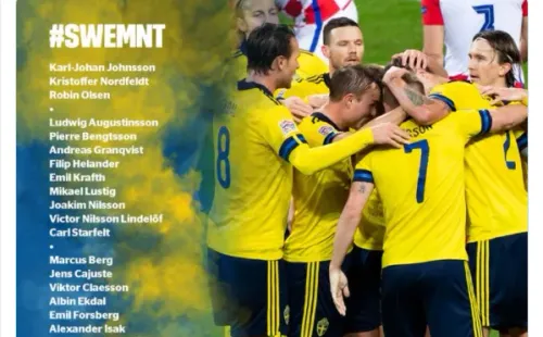 Nómina de la selección sueca
